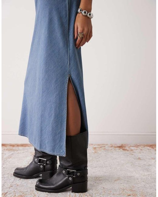 Wrangler Blue Bias Slip Dress