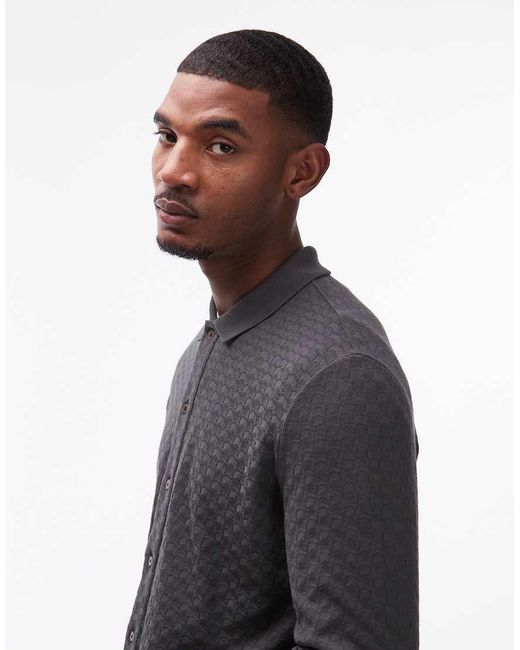 Paul Smith Blue Knit Button Through Polo Shirt for men
