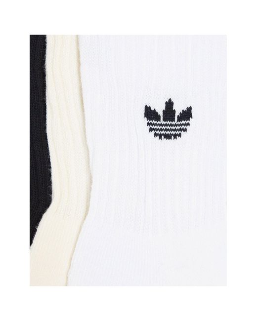 Adidas Originals White Trefoil 2.0 3-pack High Quarter Socks for men