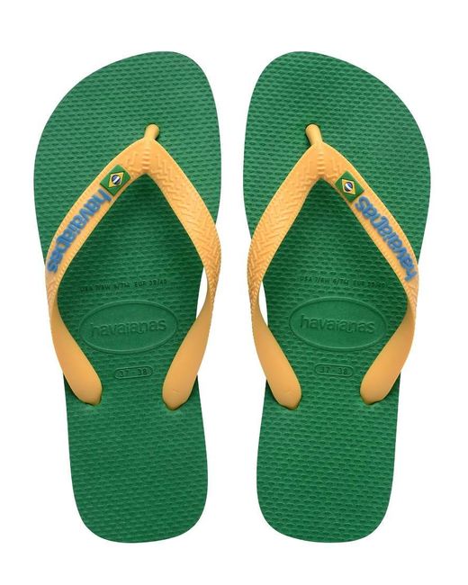 Havaianas Green Unisex Brazil Logo Flip Flops