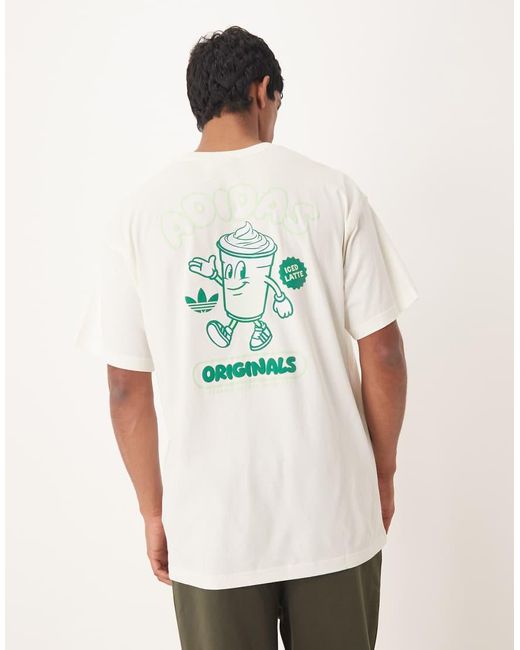 Adidas Originals White Iced Coffee Graphic T-Shirt for men
