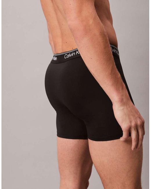Calvin Klein Blue Micro Stretch 3 Pack Boxer Briefs for men