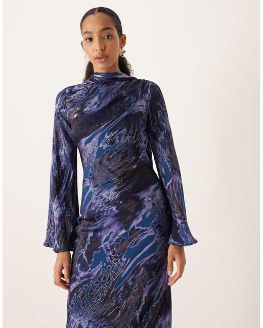 ASOS Blue Maxi Dress With Scarf Detail