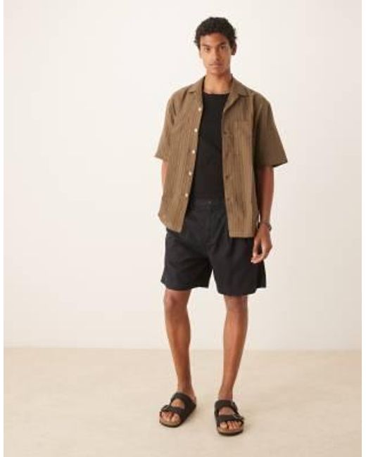 Abercrombie & Fitch Black 9" Pleated Shorts for men