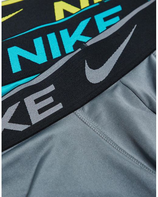 Nike – dri-fit essential – 3er-pack unterhosen aus mikrofaser in Blue für Herren