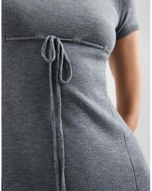 Daisy Street Blue Knit Asymmetric Mini Dress