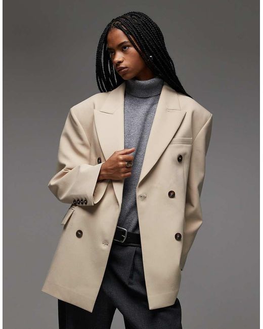 ASOS Black Double Breasted Oversized Blazer