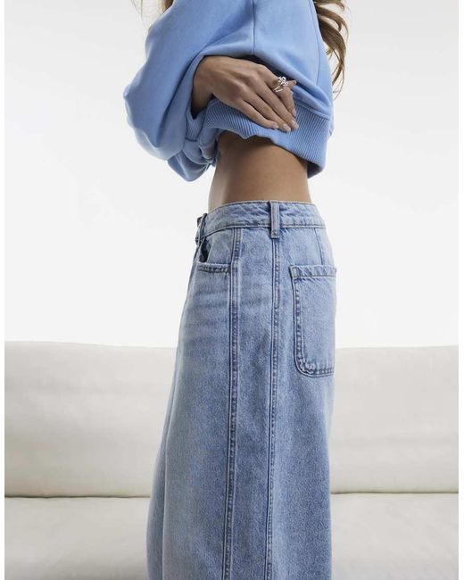River Island Blue Light Wash Balloon Leg Jeans