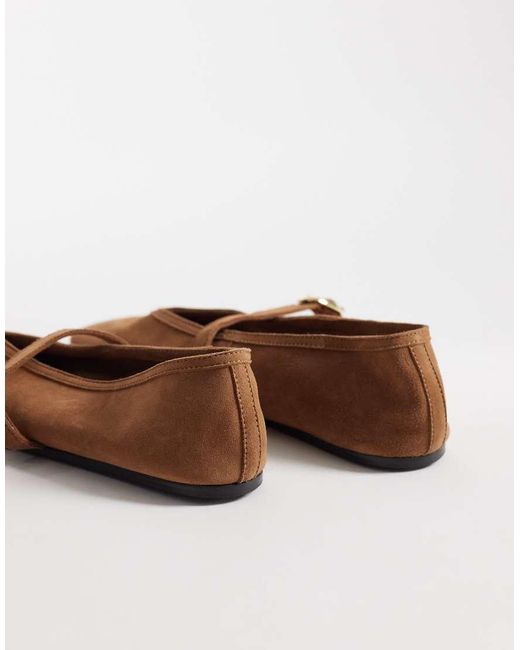 ASOS Multicolor Lively Premium Suede Mary Jane Ballets