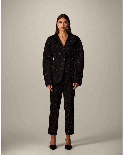ARRANGE Black Hot Fix Slim Leg Tailored Pants