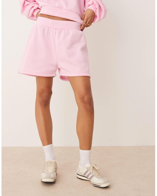 Short d'ensemble en molleton ASOS en coloris Pink