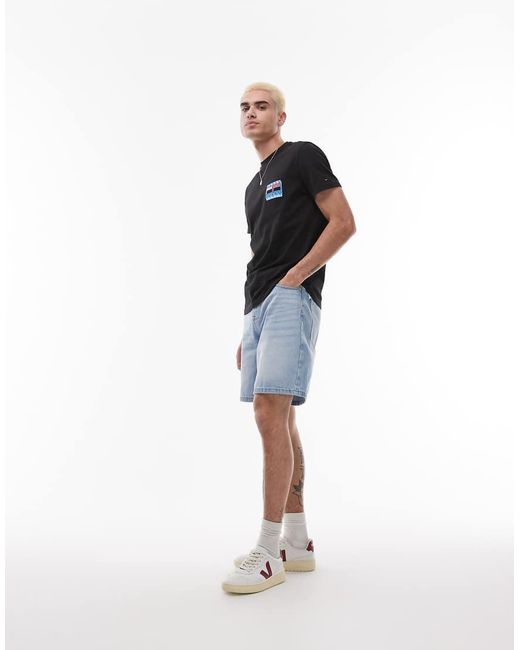 Tommy Hilfiger Blue Blurry Flag Back Print T-shirt for men