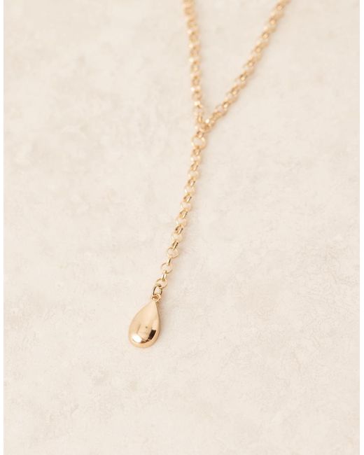 Collana Lariat Con Catenina di ASOS in Natural