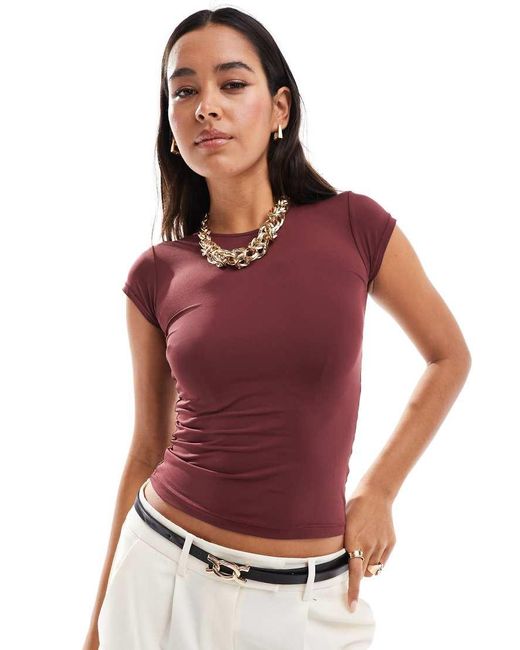 Pull&Bear Red Polyamide Short Sleeve Baby Tee