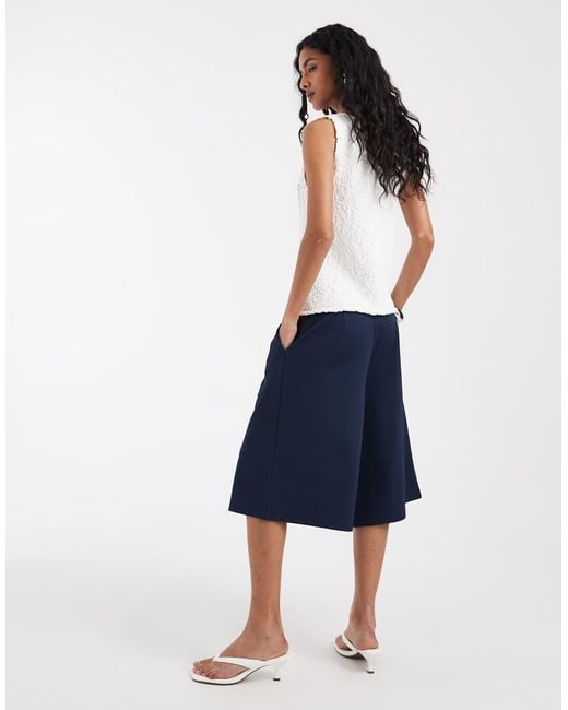 ASOS Blue Slinky Twill Tailored Bermuda Shorts