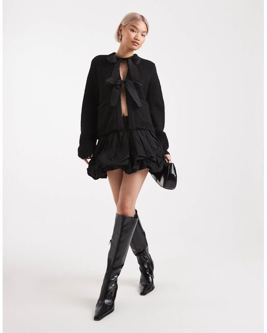 Object Black – oversize-strickjacke