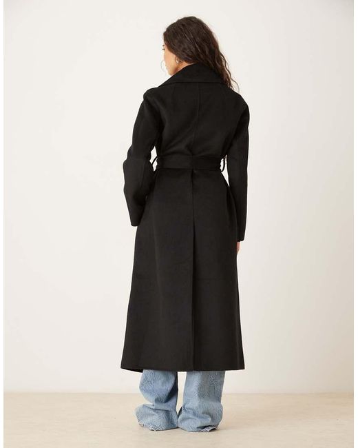 Mango Black Wool Mix Longline Tie Vest