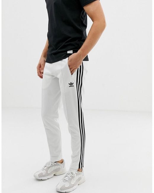 Beckenbauer - Joggers bianchi con le 3 strisce di Adidas Originals in White da Uomo