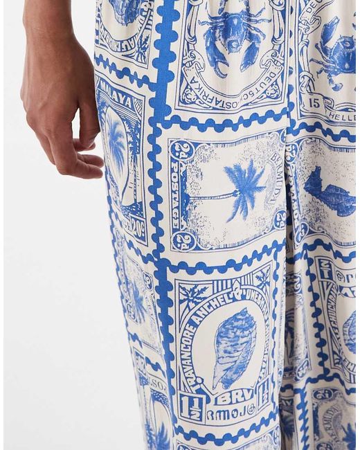 Object Blue Super Wide Palazzo Pants