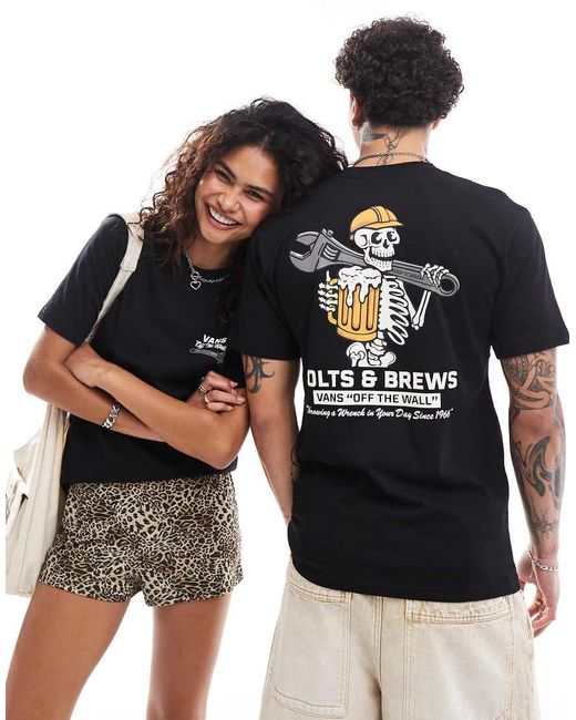 Vans Black Wrenched Skull Back Print T-Shirt