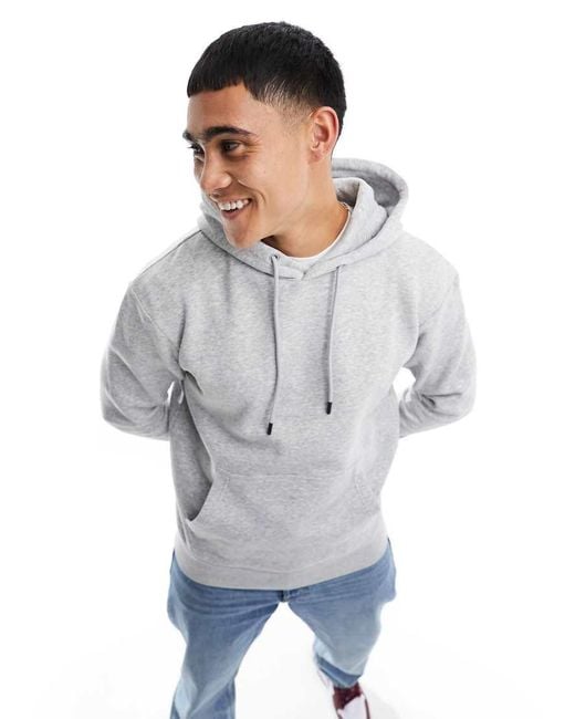 Jack & Jones Gray Oversized Hoodie for men