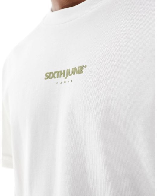 Sixth June White Oversized Graphic Back T-shirt for men