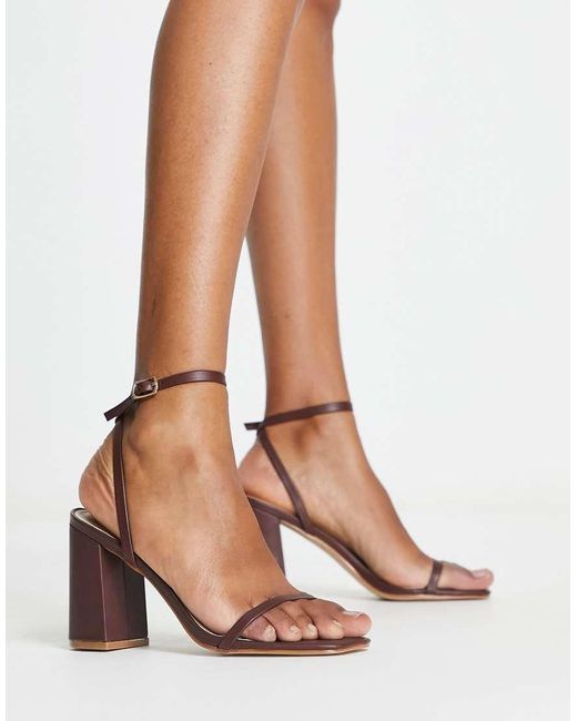Raid Brown Molika Mid Heel Sandals