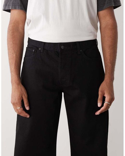 Vaqueros Negros Sueltos De Talle Bajo Con Lavado Ácido Sphere De Weekday de hombre de color White