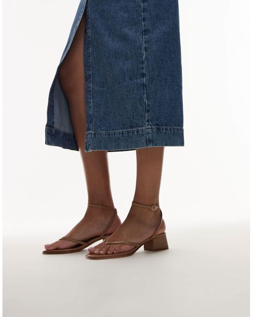 Mango Blue Micro Block Heel Sandal
