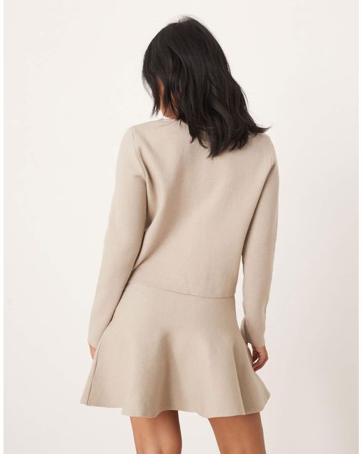 Vila Natural Structured Knit Cardigan Co-ord