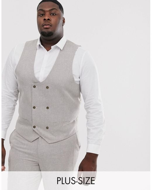 River Island Big & Tall Linen Suit Waistcoat for Men | Lyst Canada