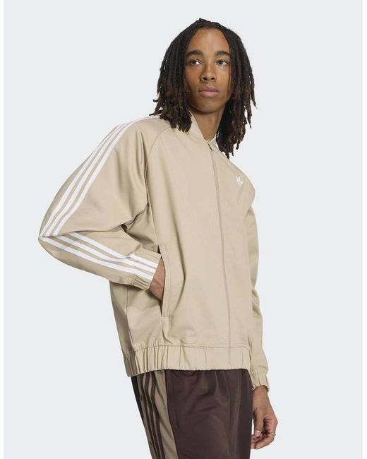 Adidas Originals Natural Sst Adicolor Classics Cotton Twill Tracktop for men