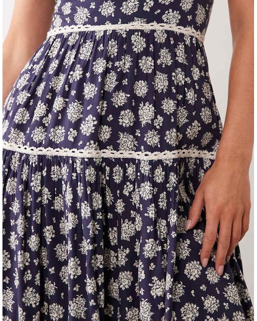 Nobody's Child Petite Blue Dara Cap Sleeve Midi Dress