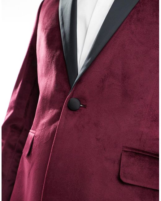 ASOS – eng geschnittener smoking-blazer in Red für Herren