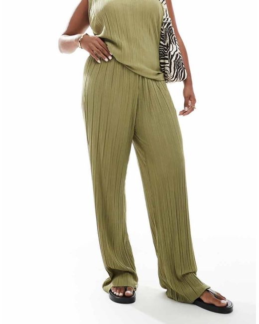 Vero Moda Green Plisse Trouser Co-ord
