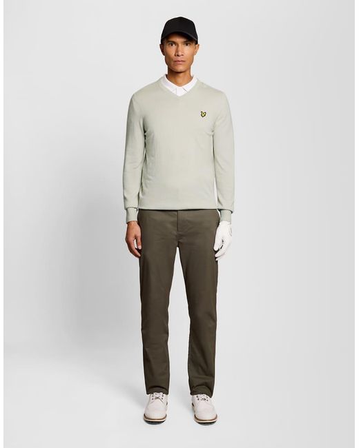 Lyle & Scott Gray Mid Knits Golf V Neck Pullover for men