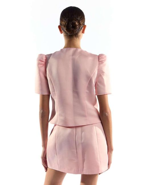 Collective The Label Pink Button Through Structured Top