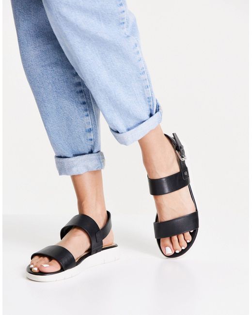 ALDO Love Planet Woema Double Strap Sandals in Black | Lyst Australia