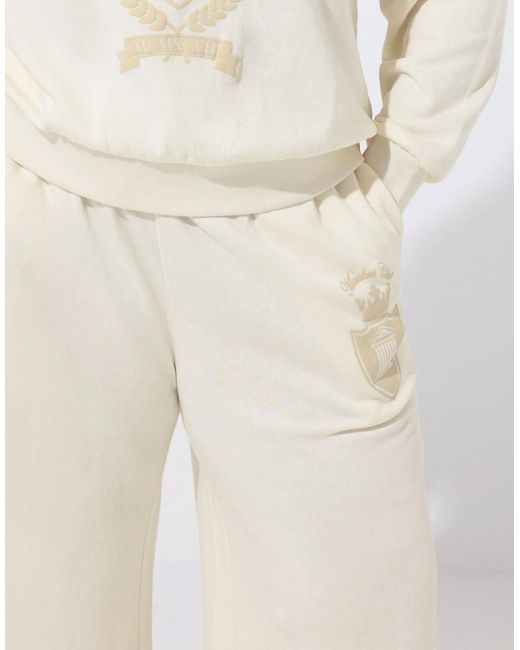 Yours Clothing White 'New York' Wide Leg Joggers