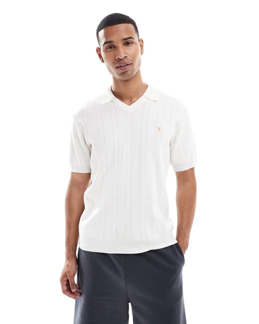 Woodford - polo en maille - blanc cassé Farah pour homme en coloris White