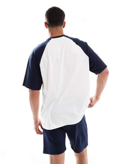 ASOS Pyjamaset Met Raglanmouwen in het Blue voor heren