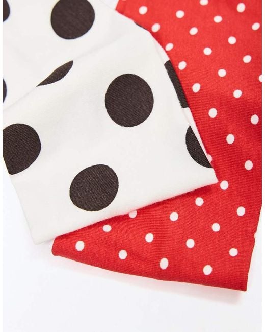 Bershka Red Pack Of Polka Dot Hair Ribbons