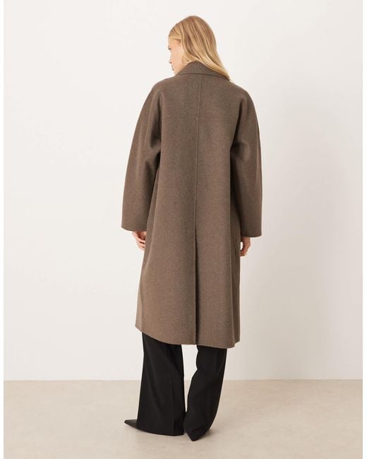 Mango Natural Wool Mix Double Breasted Midi Coat