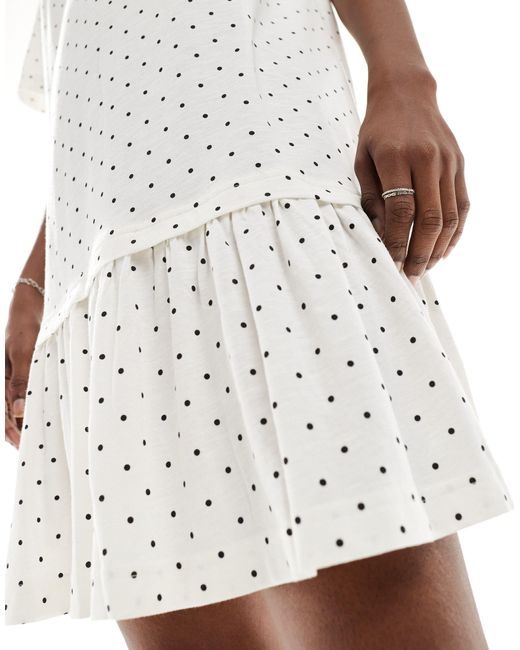 Monki White Jersey Mini Sun Dress With Drop Waist