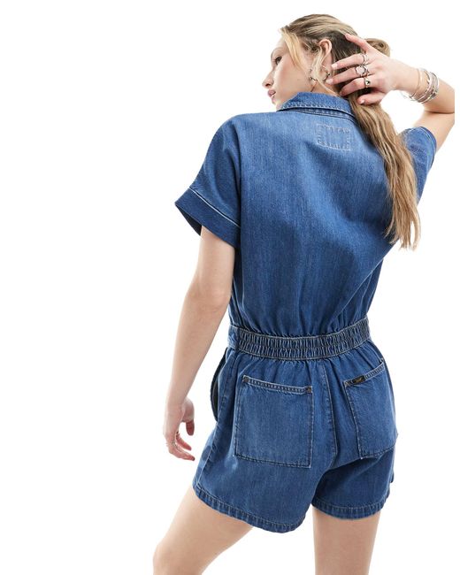 Unionall - tuta jumpsuit corta di Lee Jeans in Blue