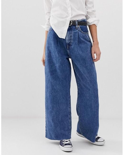 Levi's Blue Weite Jeans mit Bundfalten