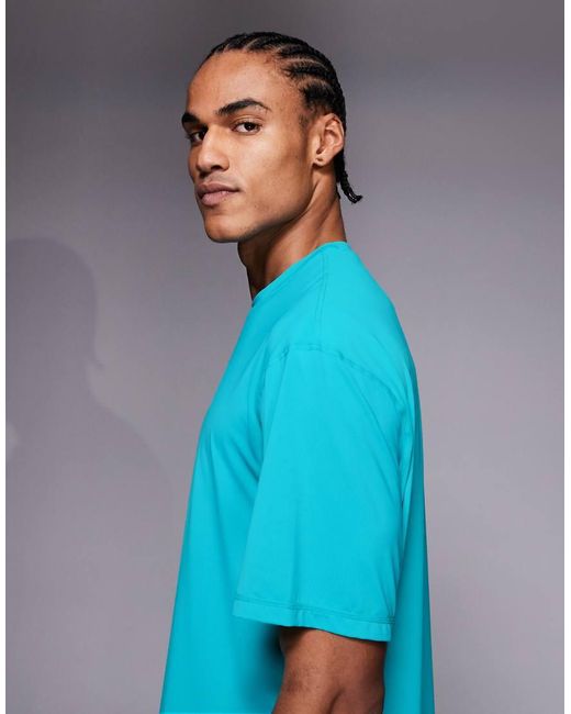 4505 Blue Quick Dry Nylon Performance Mesh Oversized Running T-shirt for men