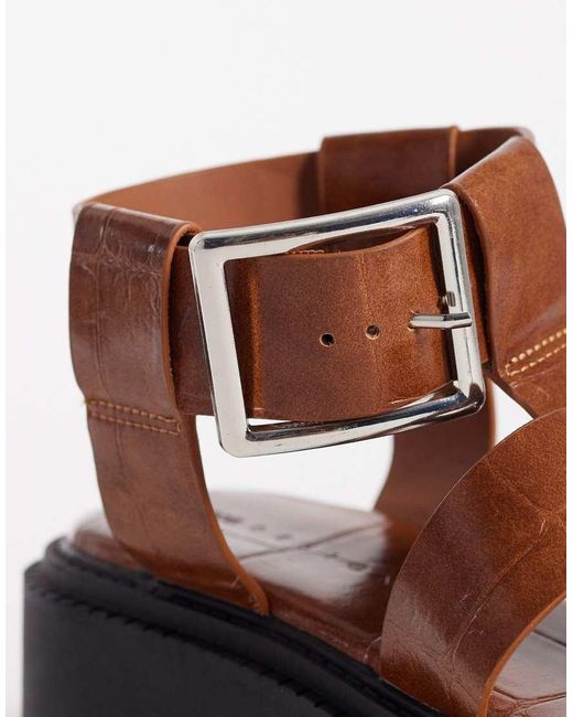 ASOS Brown Freddy Fisherman Chunky Heeled Sandal