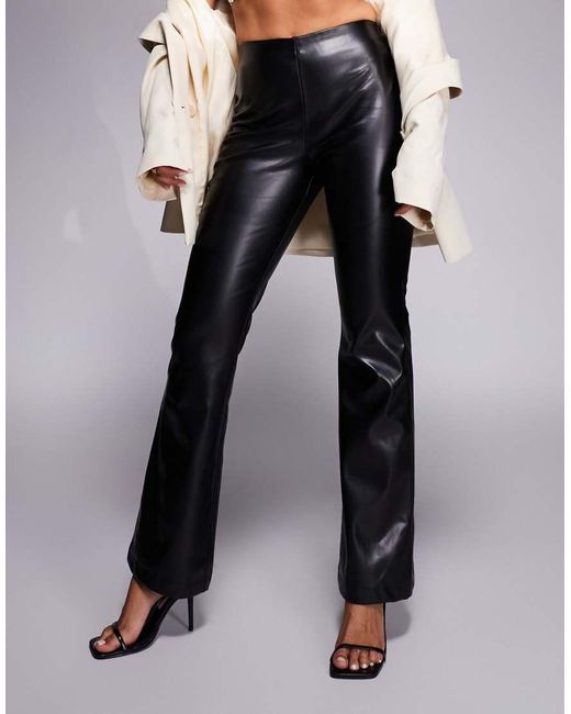Brave Soul Blue Faux Leather Flared Trousers