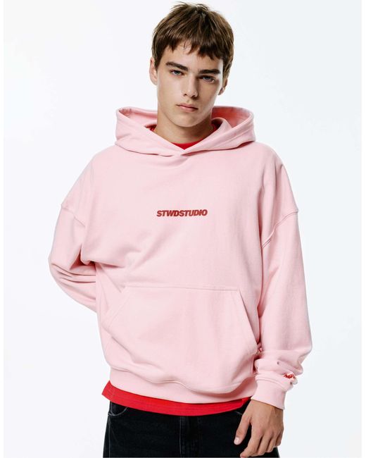 Pull&Bear – stwd – kapuzenpullover in Pink für Herren